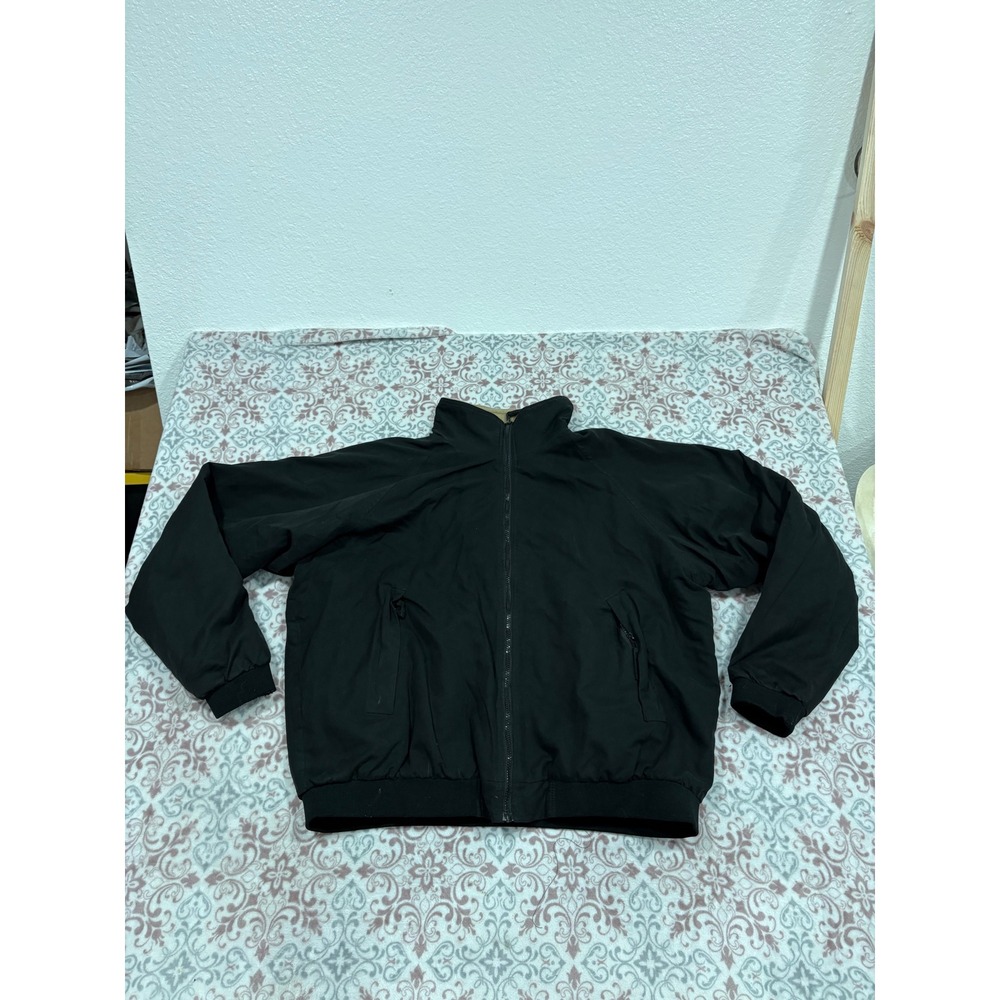 Armadillo Mens XL Black Fleece Lined Bomber Jacket Full Zip Windbreaker Minimali